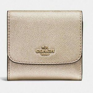 Coach small gold metallic wallet